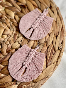 Macrame Feather Earrings