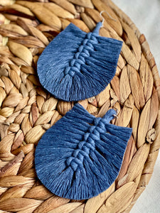 Macrame Feather Earrings