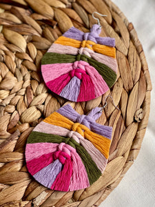 Macrame Feather Earrings