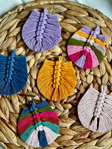 Macrame Feather Earrings